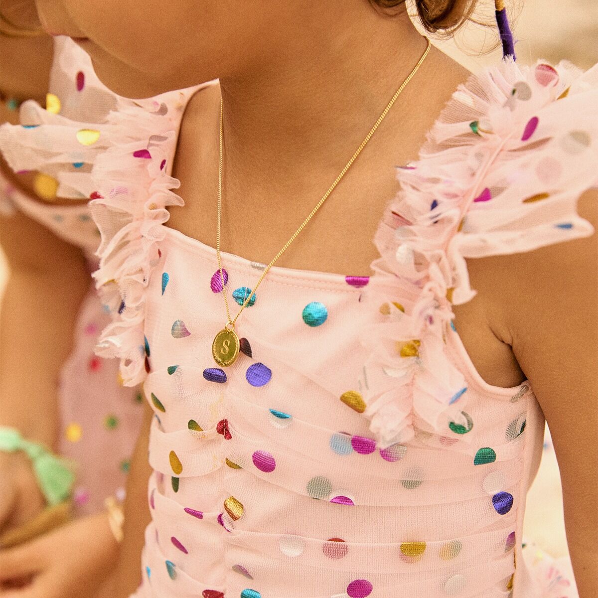 Kids Initial Coin Ketting