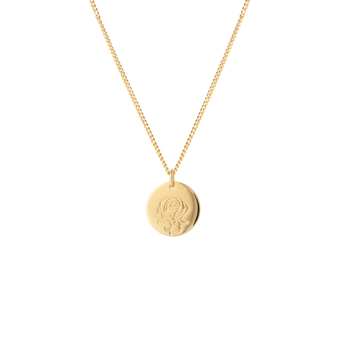 birthflower necklace goud roos