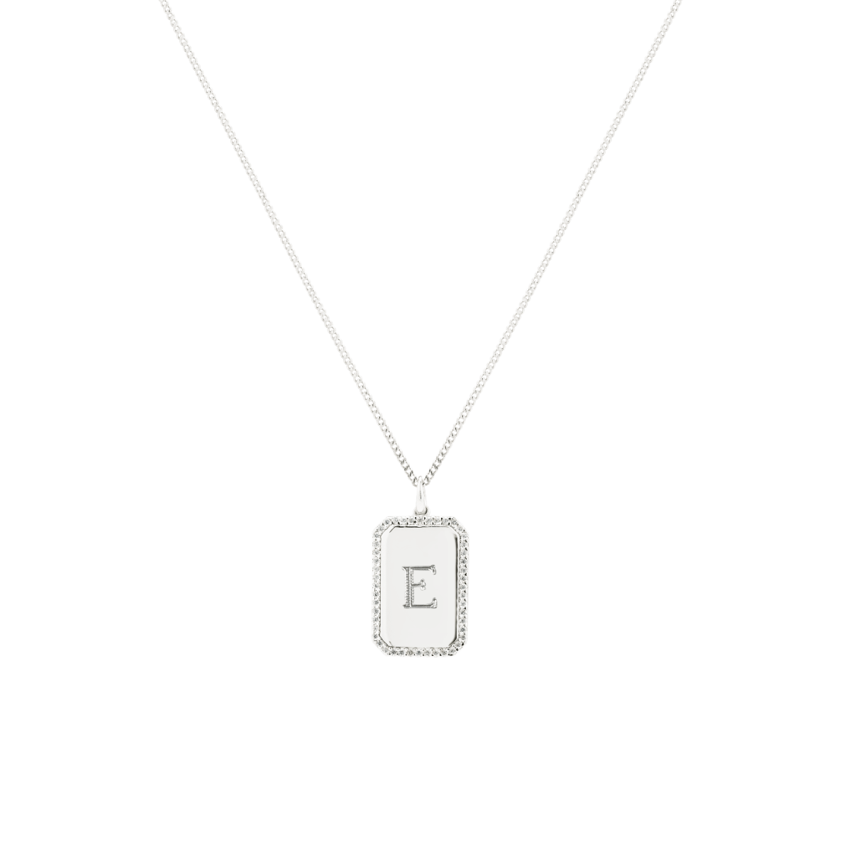 Grand Pavé Initial Tag Ketting