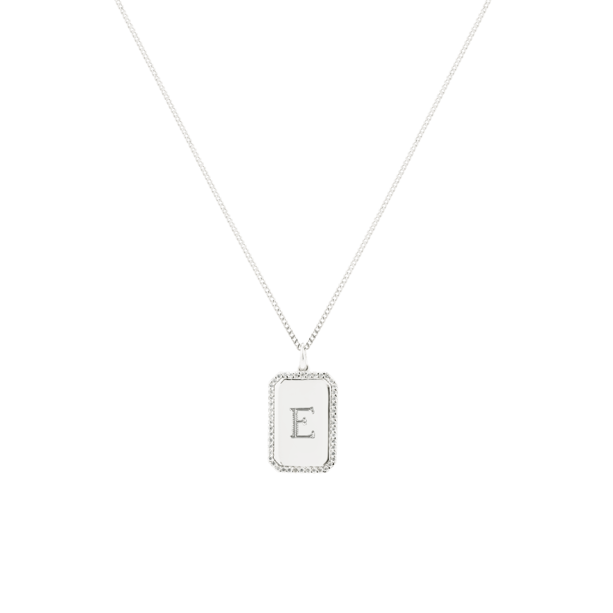 SS24 Grand Pavé Initial Tag Necklace