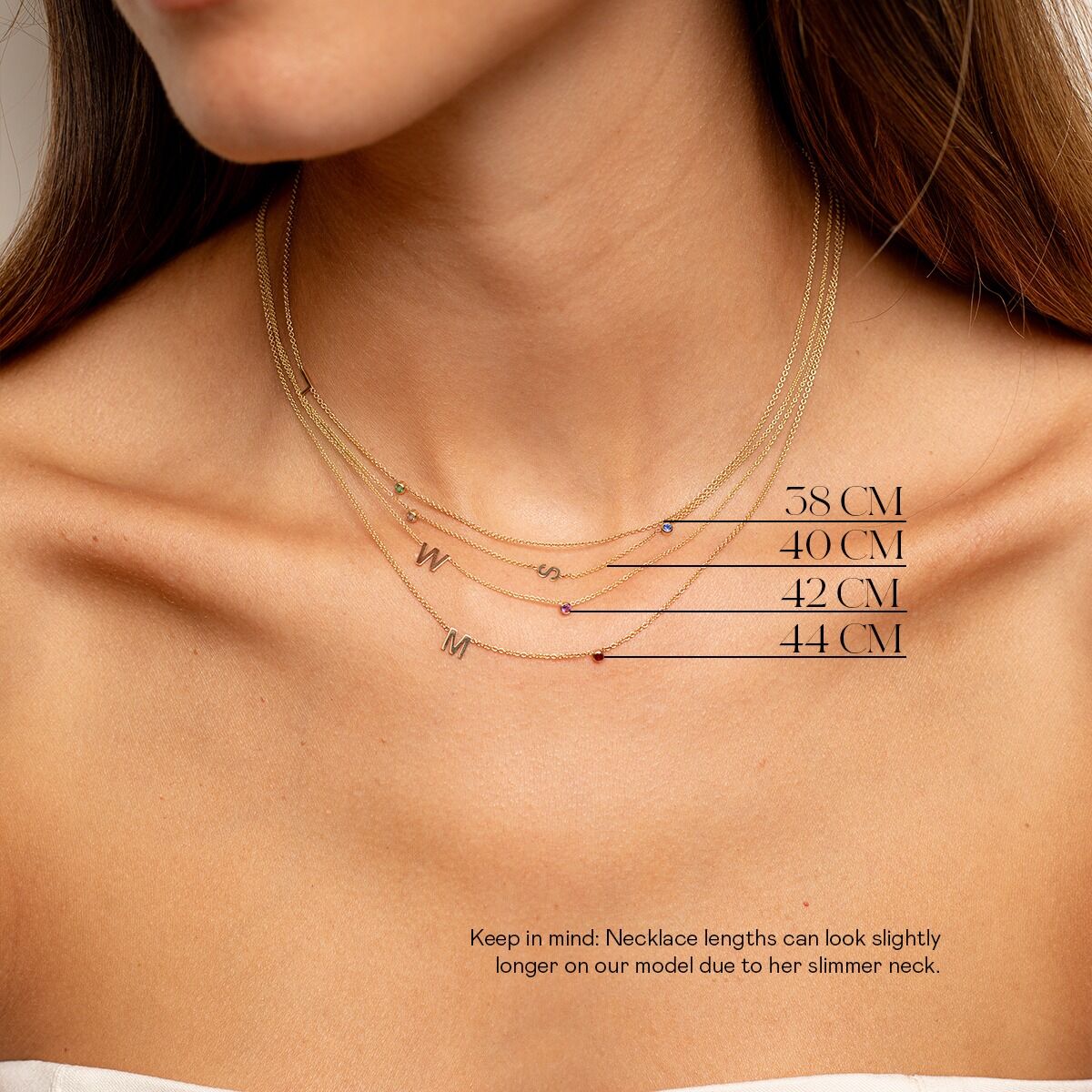 Letter + Birthstone Ketting