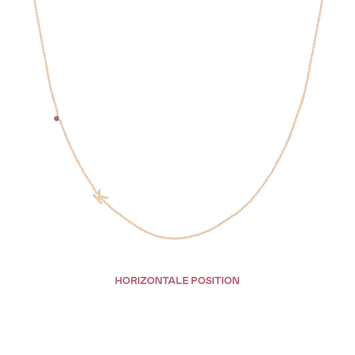 Letter + Birthstone Kette