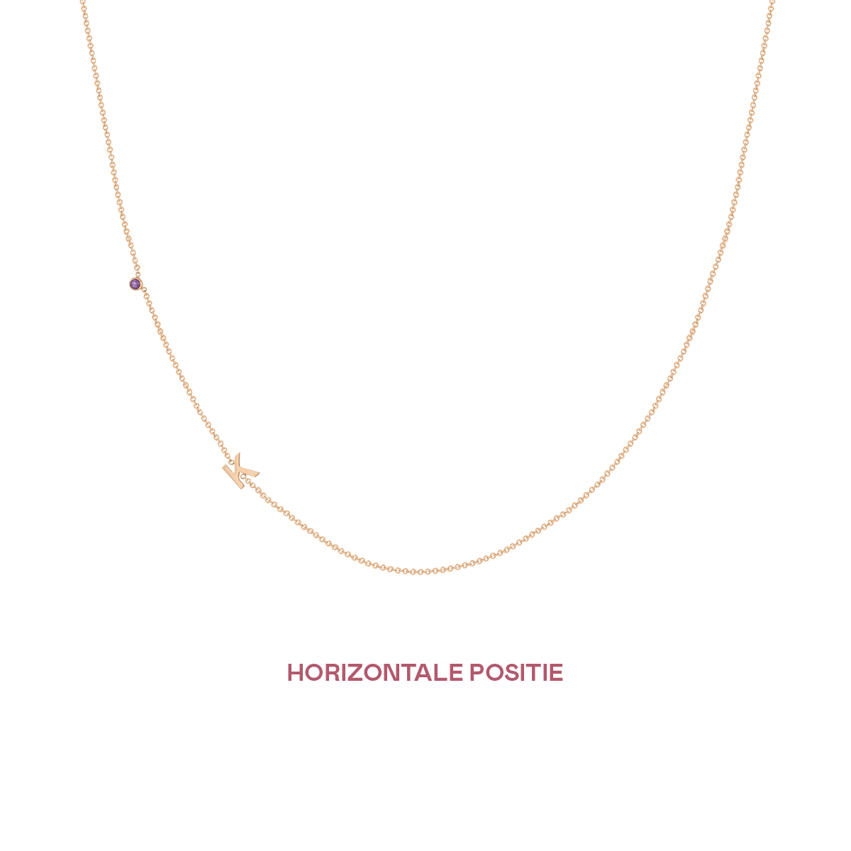 Letter + Birthstone Ketting