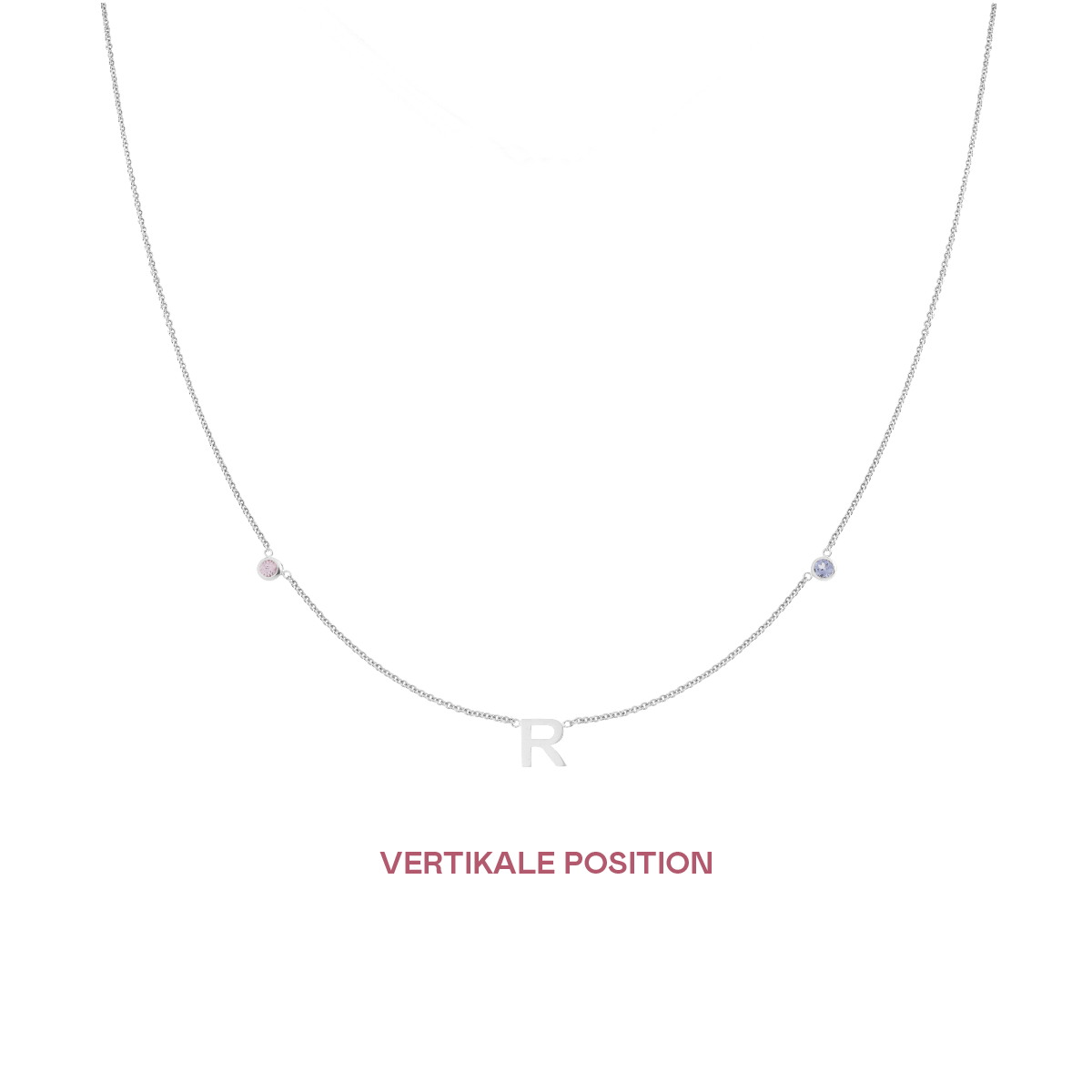 Letter + Birthstone Kette