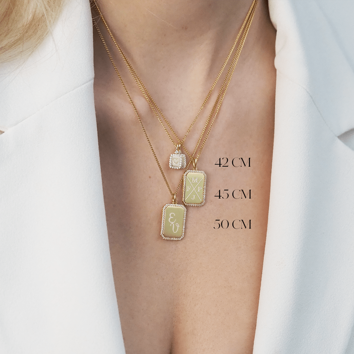 Grand Pavé Initial Tag Ketting