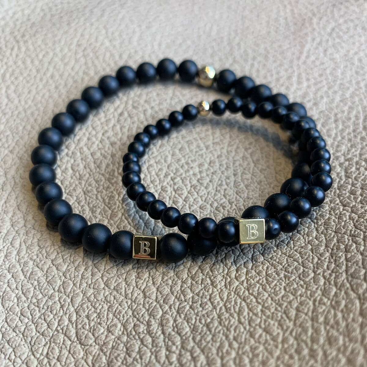 Mini Simon Beaded Initial Bracelet