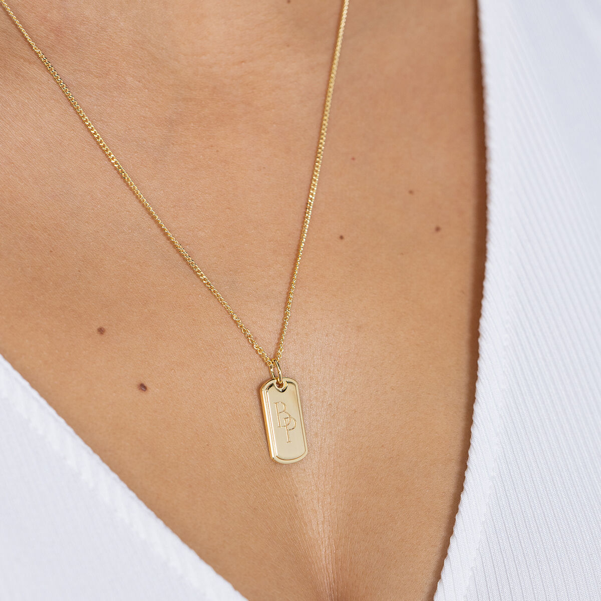 Monogram Tag Necklace