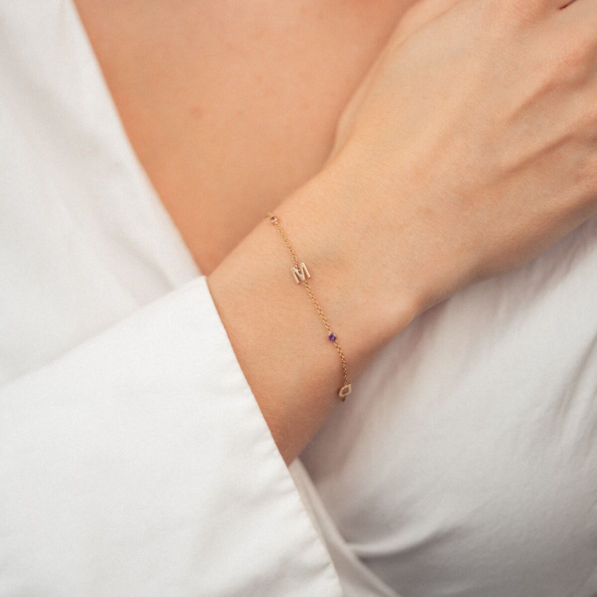 Letter + Birthstone Armband