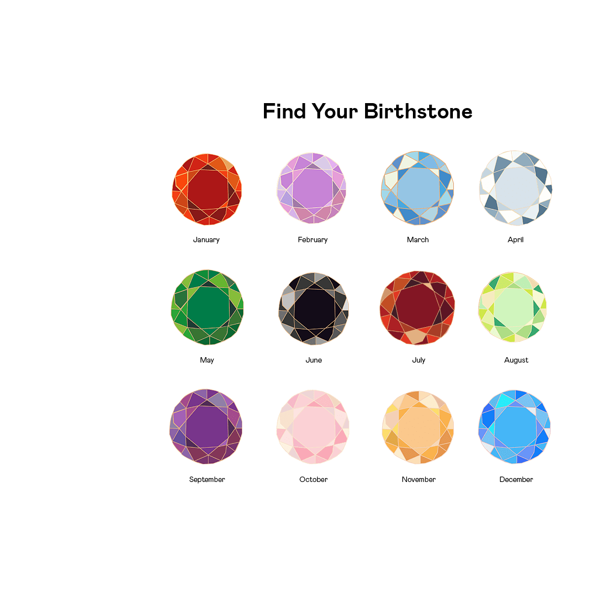  Birthstone & Heart Set 