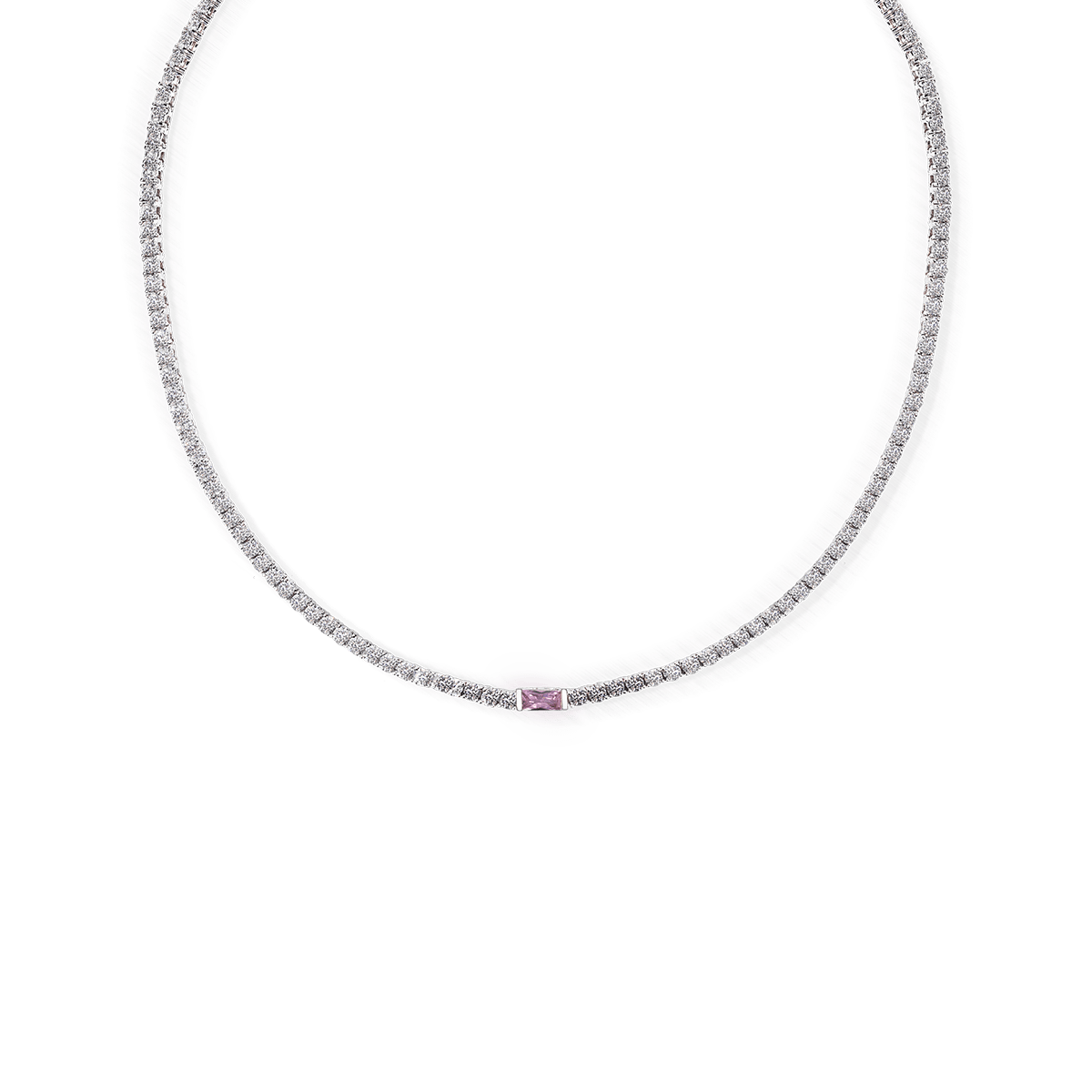Tennis Single Birthstone Necklace