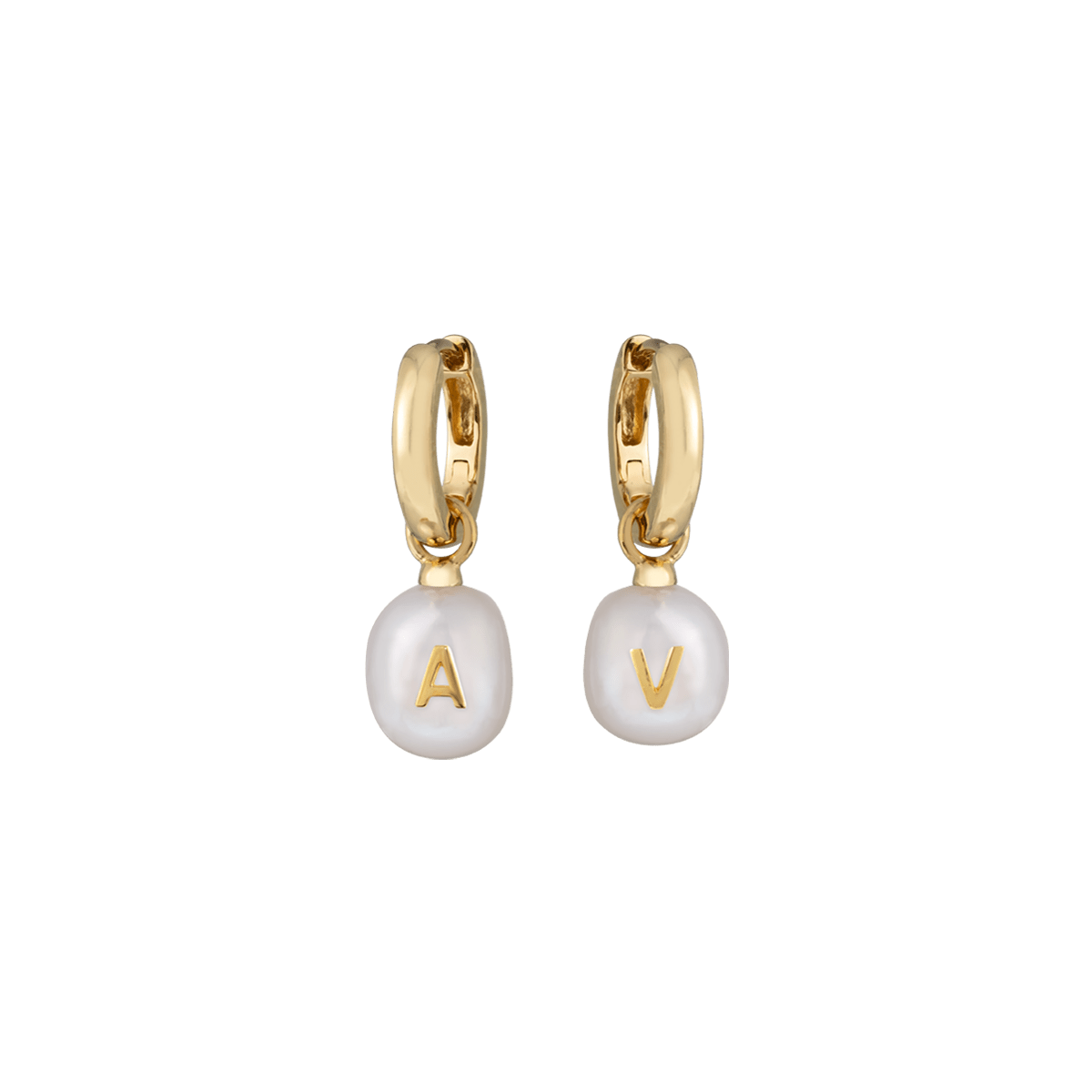 Grace Pearl Letter Earrings
