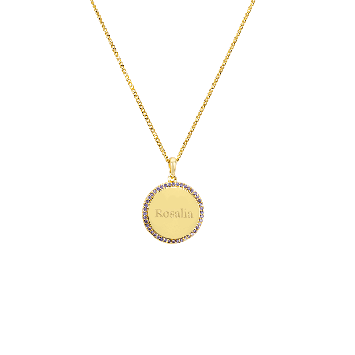 Pavé Birthstone Coin Ketting