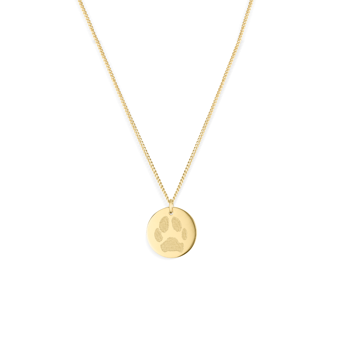 Pfotenabdruck Münze Kette Gold