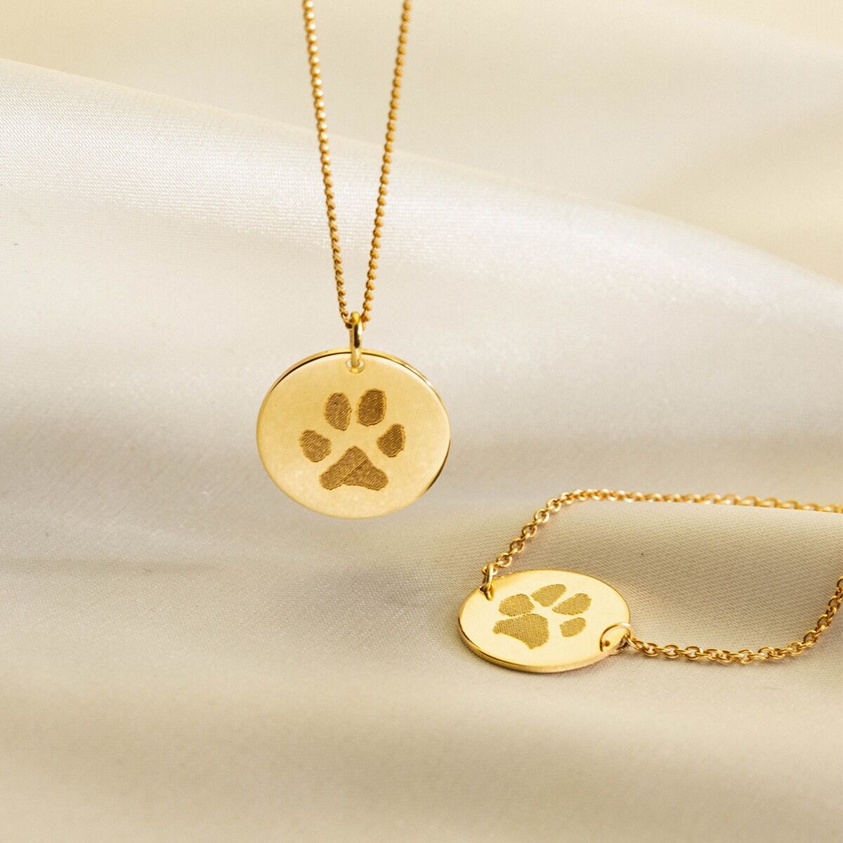 Paw Print Coin Necklace