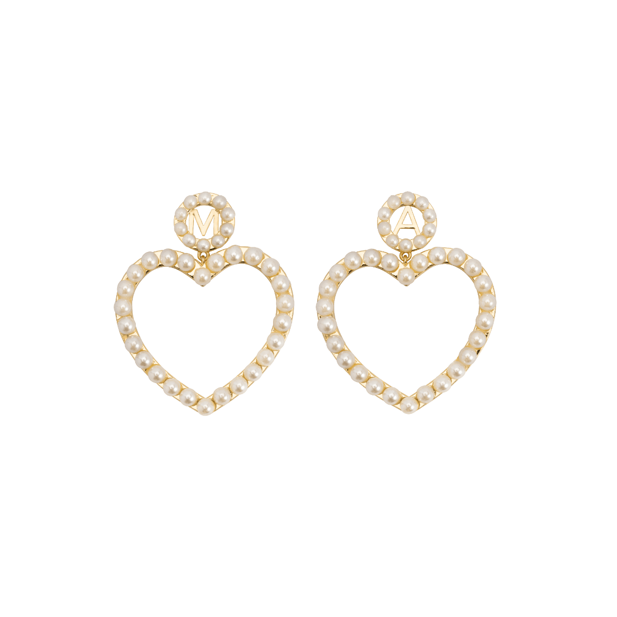 Pearl initial Heart Ohrringe