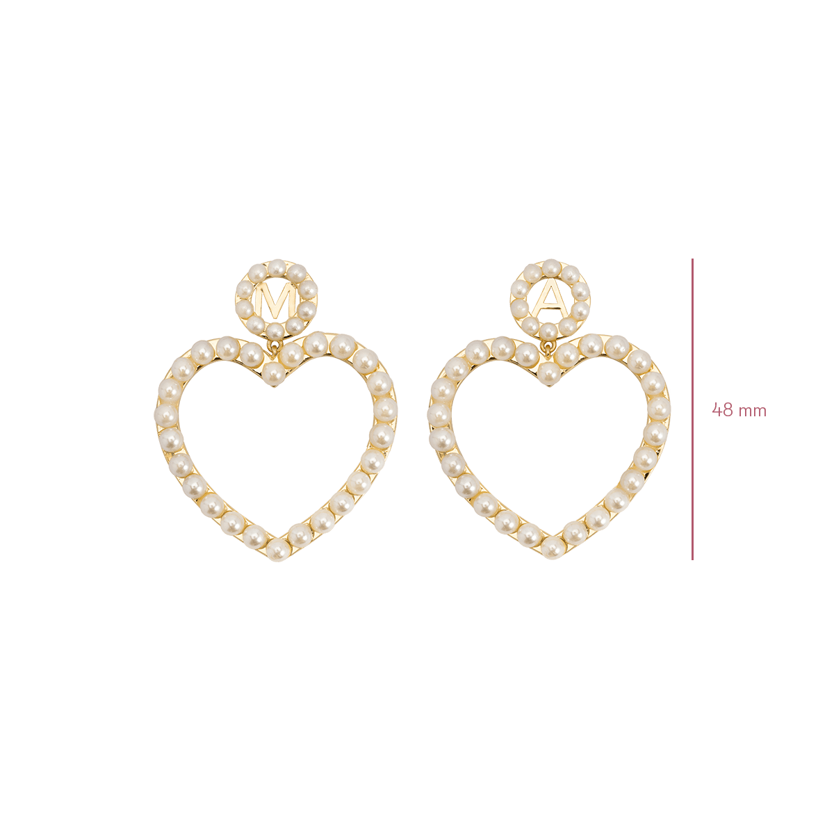 Pearl initial Heart Ohrringe