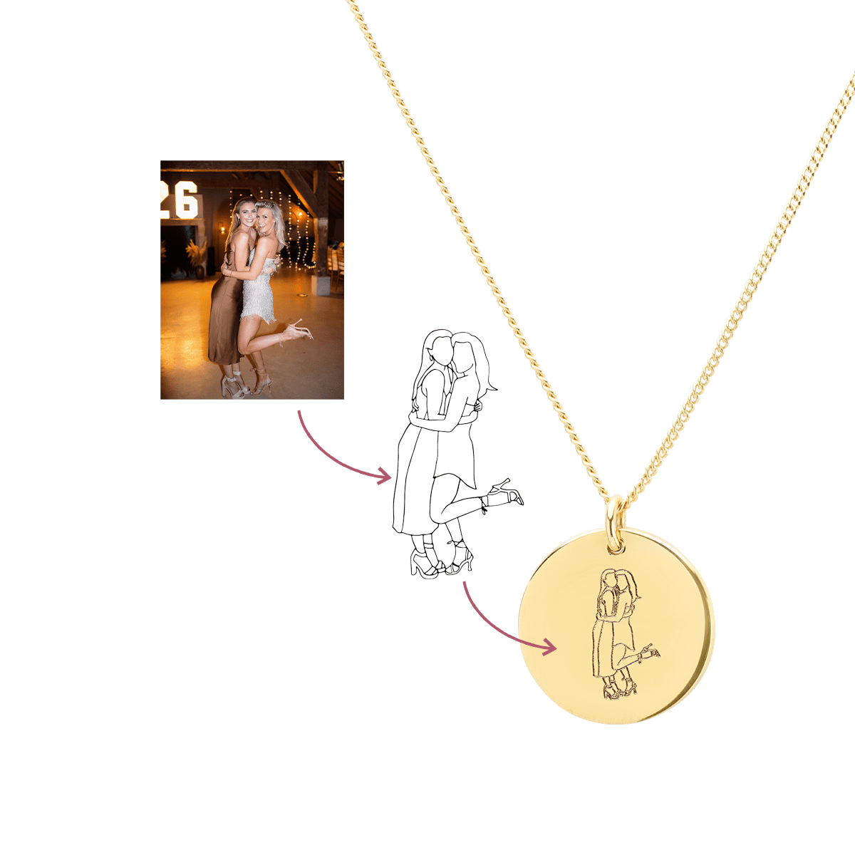 Photo Line Coin Ketting