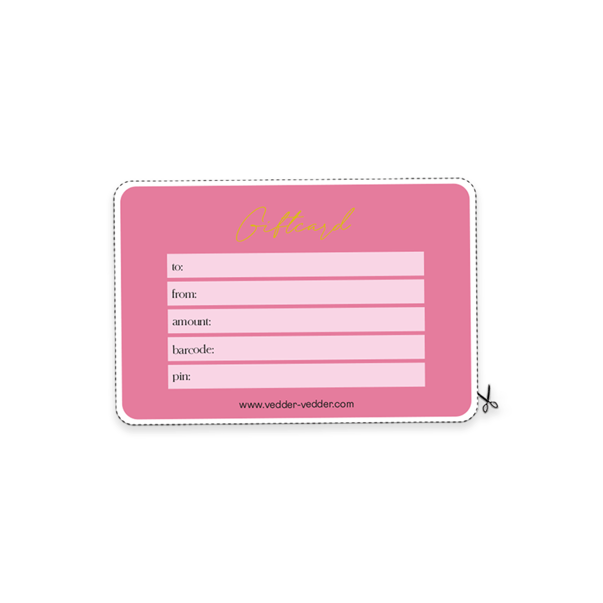 Printable Giftcard Vedder Vedder