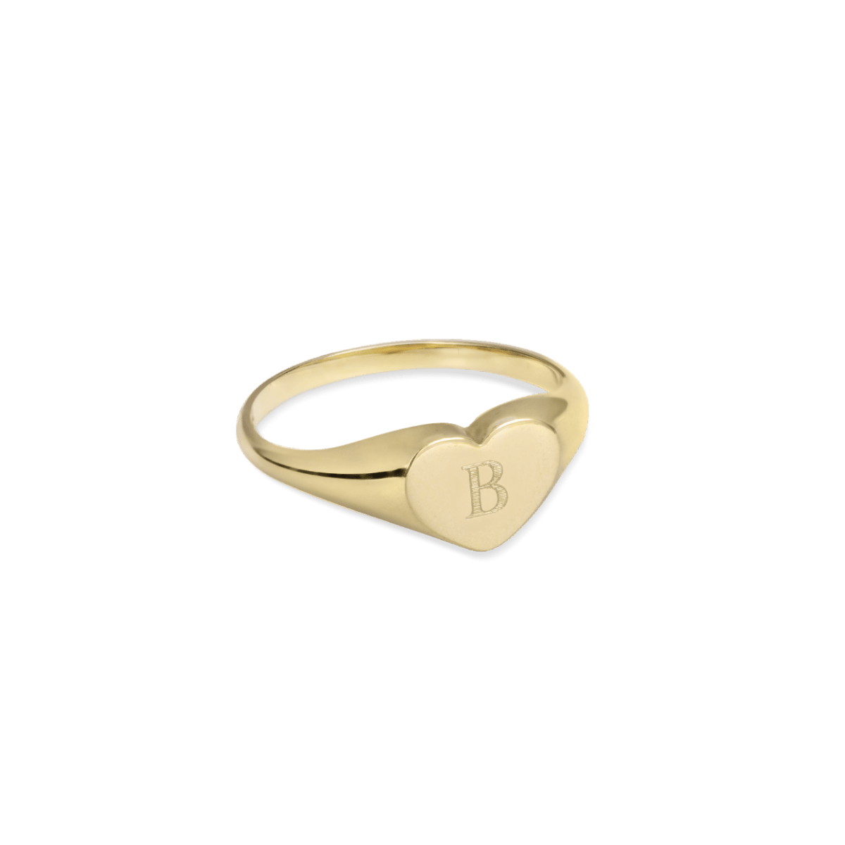 Initial Heart Signet Ring
