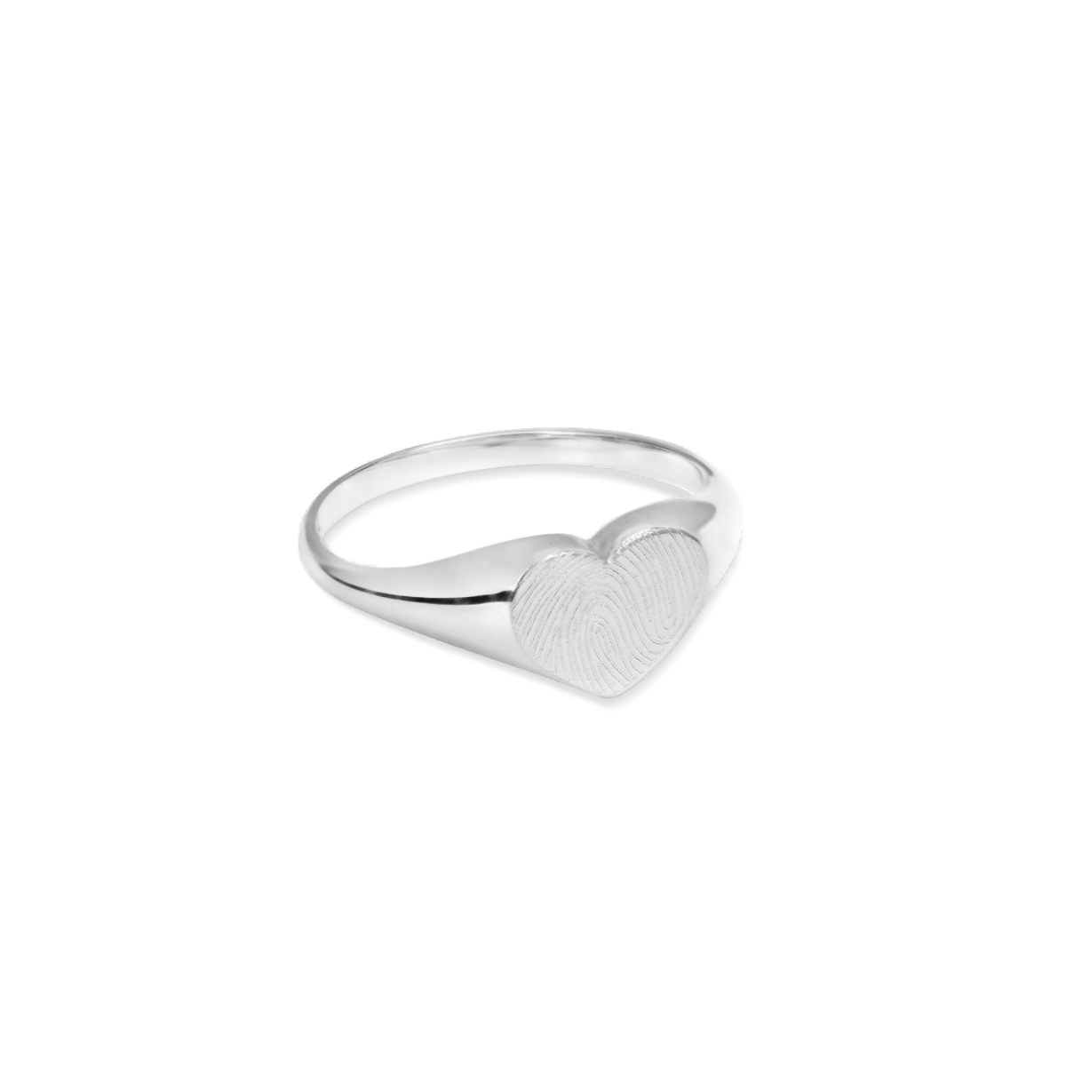 Fingerprint Heart Signet Ring