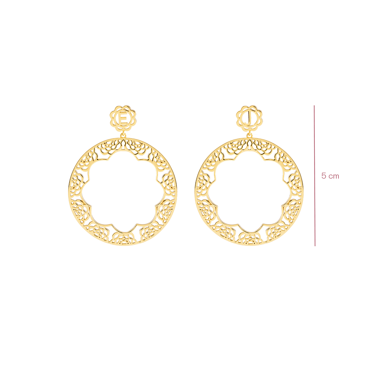 Rosette Initial Earrings