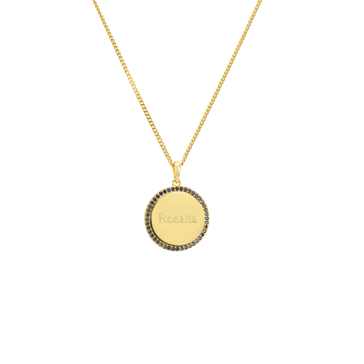 Pavé Birthstone Coin Necklace