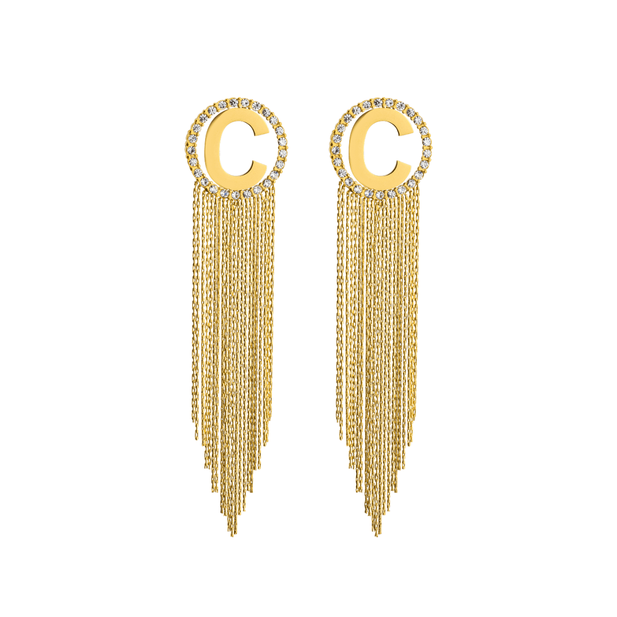 Serena Sparkle Letter Earrings