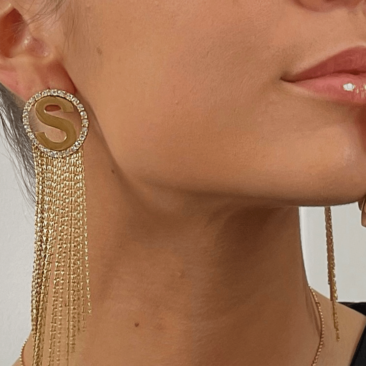 Serena Sparkle Letter Earrings