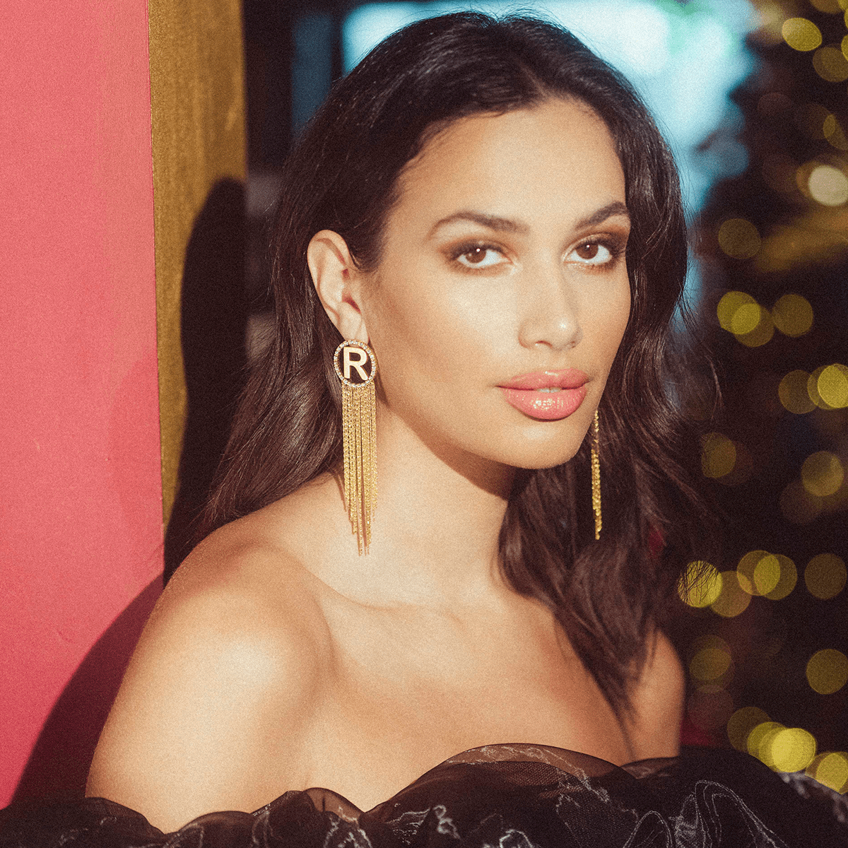 Serena Sparkle Letter Earrings