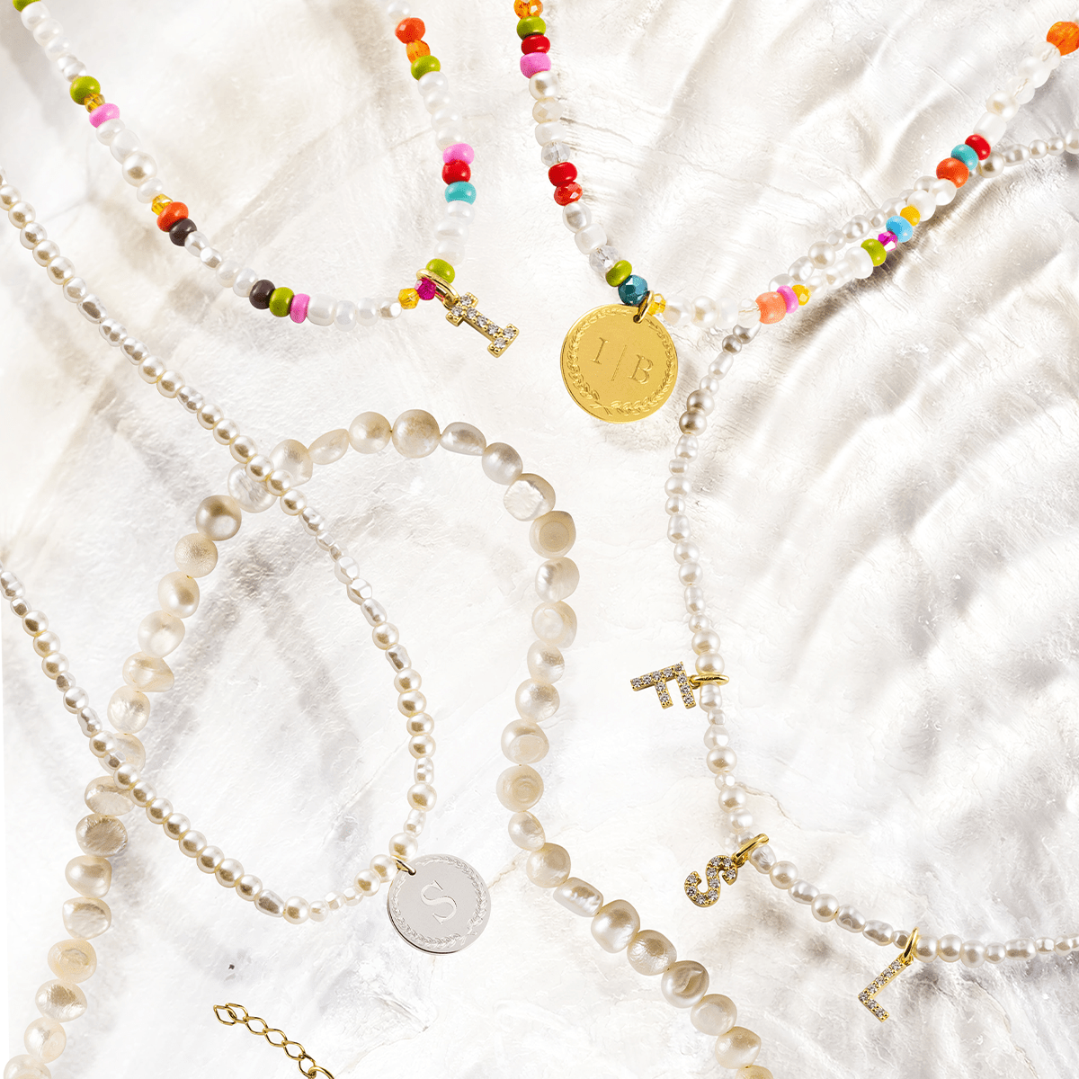 Pearl Beads Letter Kette