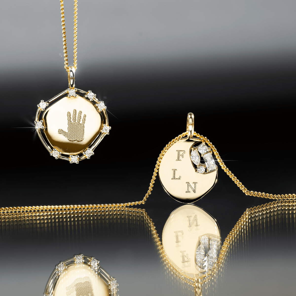 Brilliance Oval Initial Coin Necklace