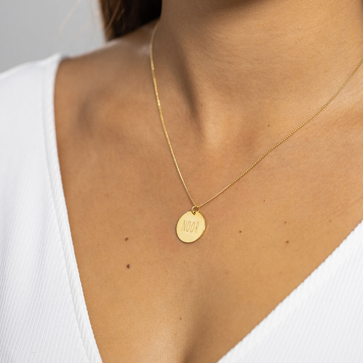 Absoluut Vernauwd micro Signature Coin Necklace kopen | Vedder & Vedder