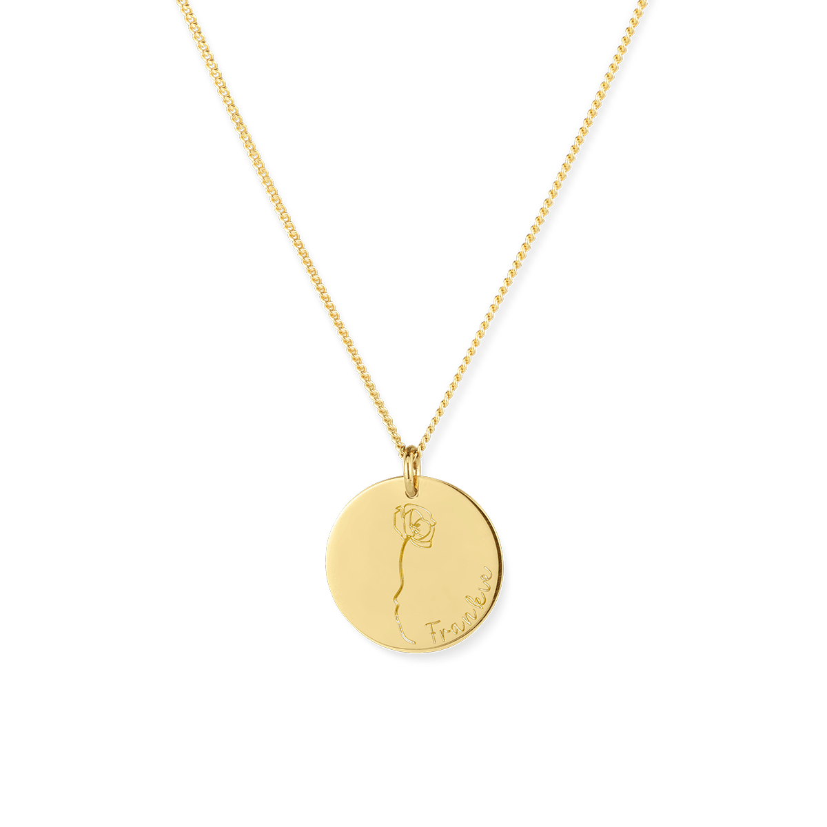 Silhouette Linie Münze Kette