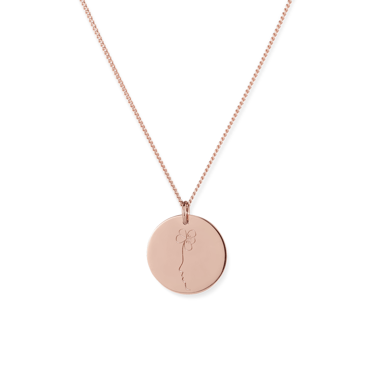 Silhouette Linie Münze Kette