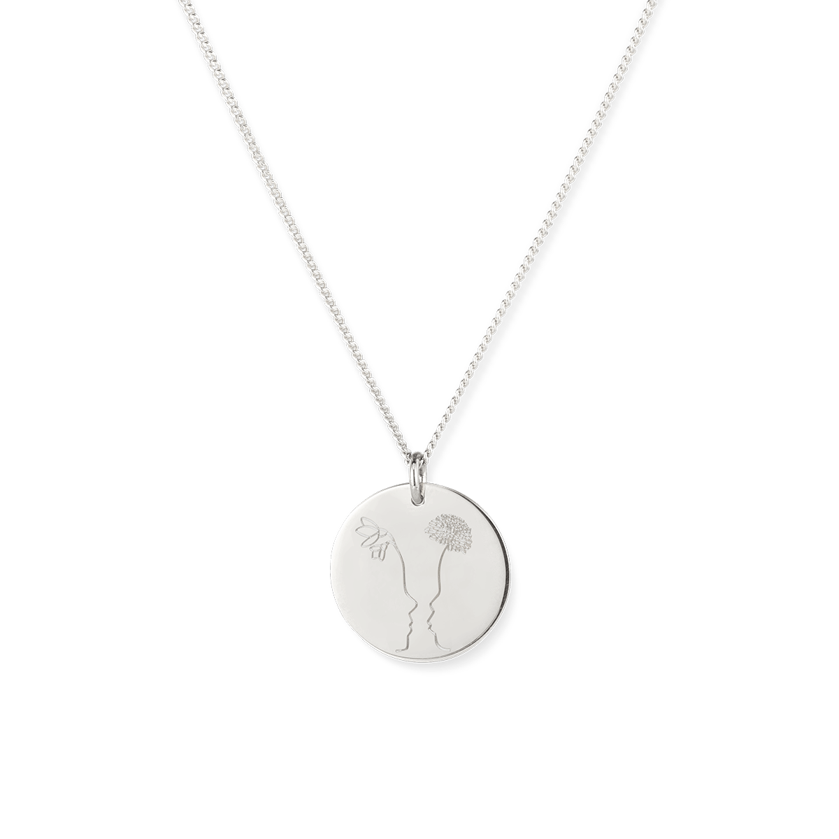 Silhouette Linie Münze Kette