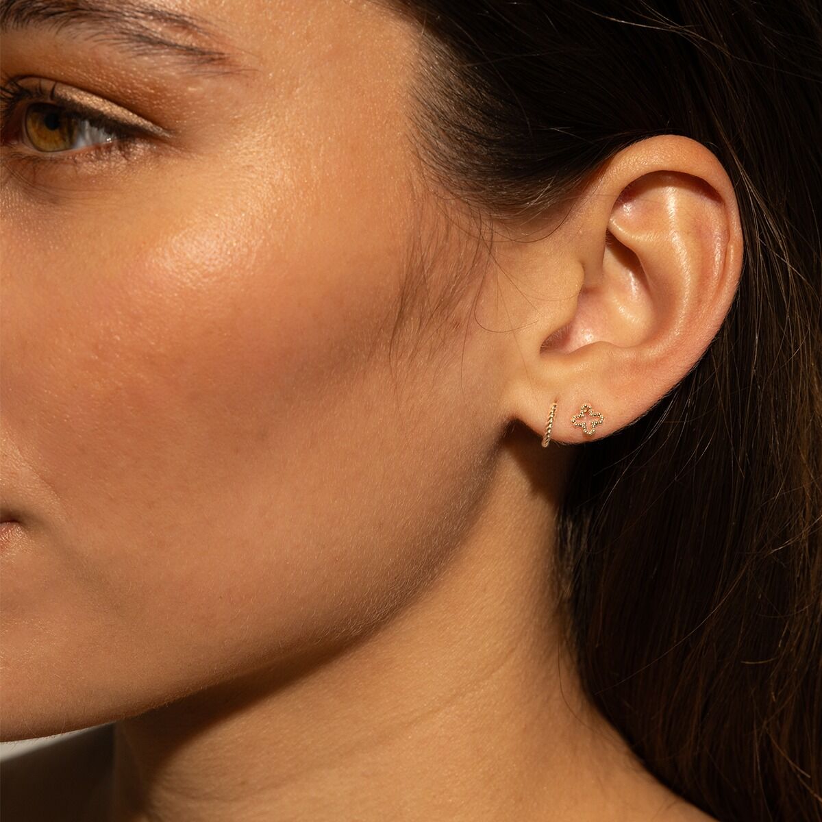 Mini Massivgold Twisted Creolen