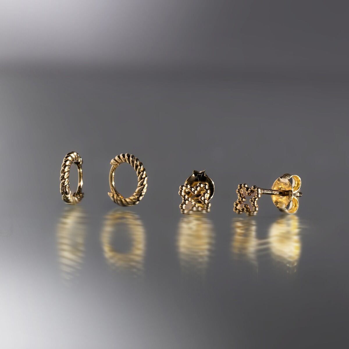 Mini Massivgold Twisted Creolen