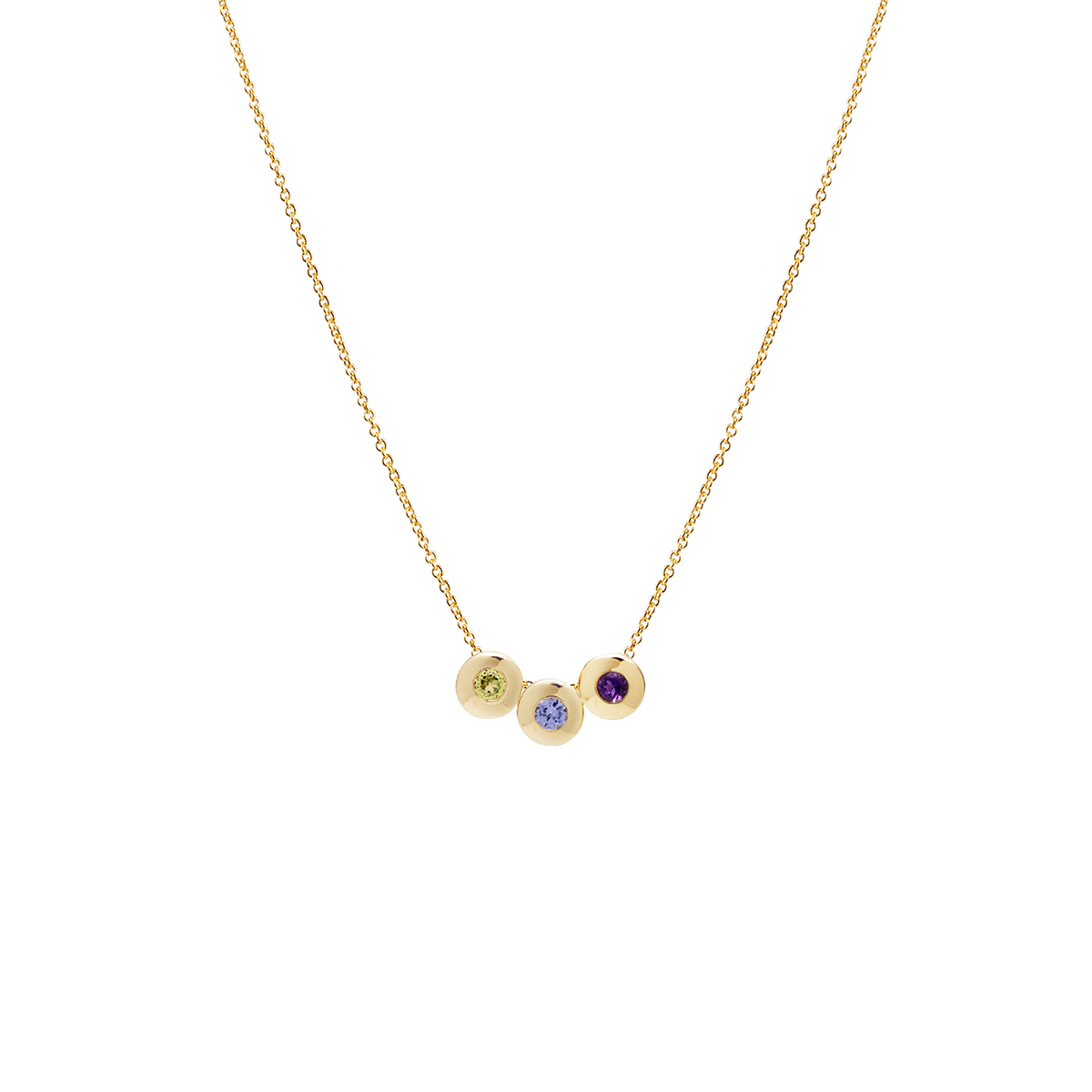 Solid Gold Birthstone Necklace