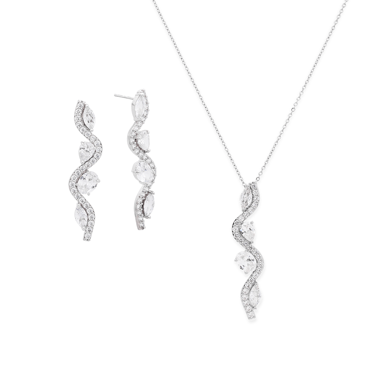 Sparkle Dust Ketting + Oorbellen Set