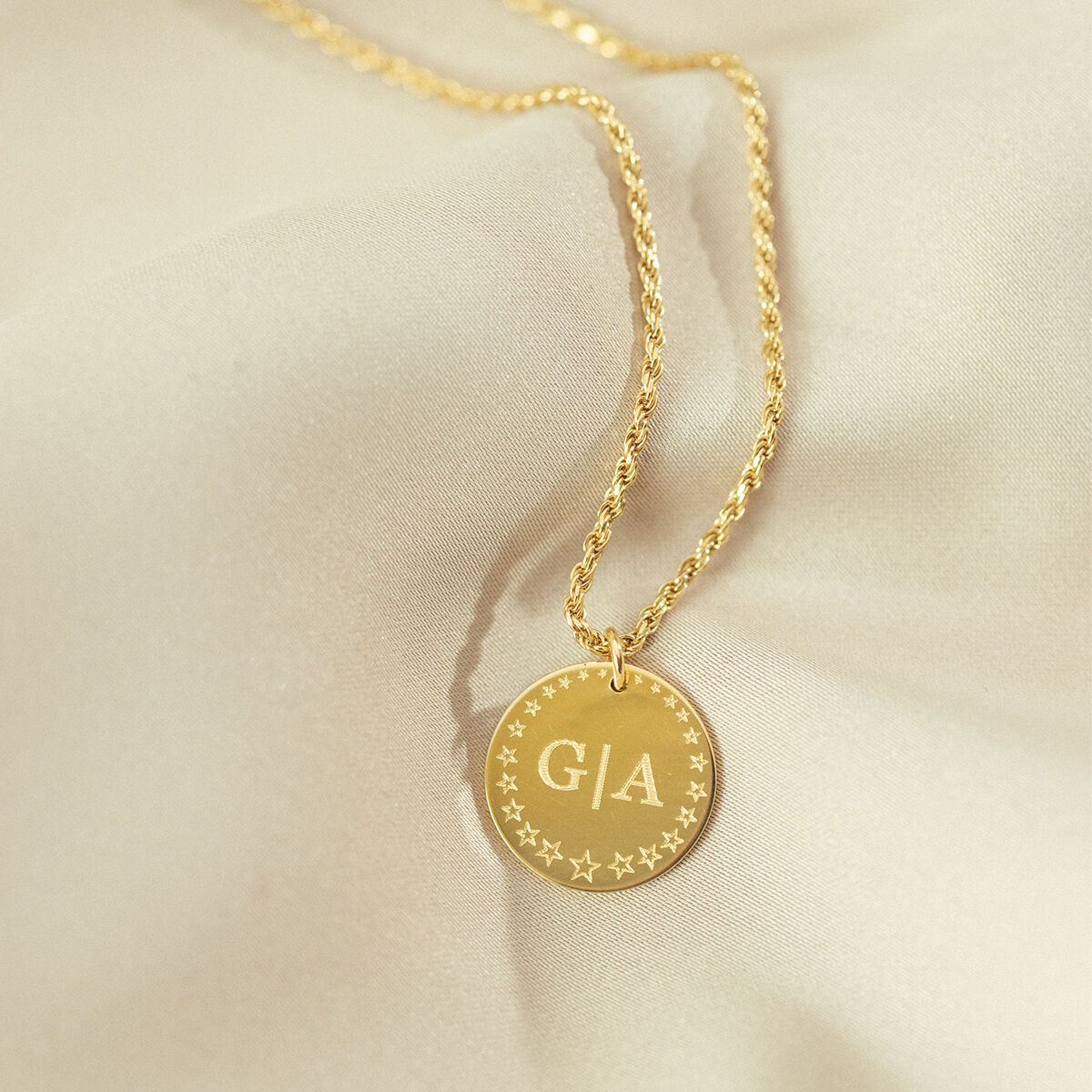 Star Initial Coin Necklace