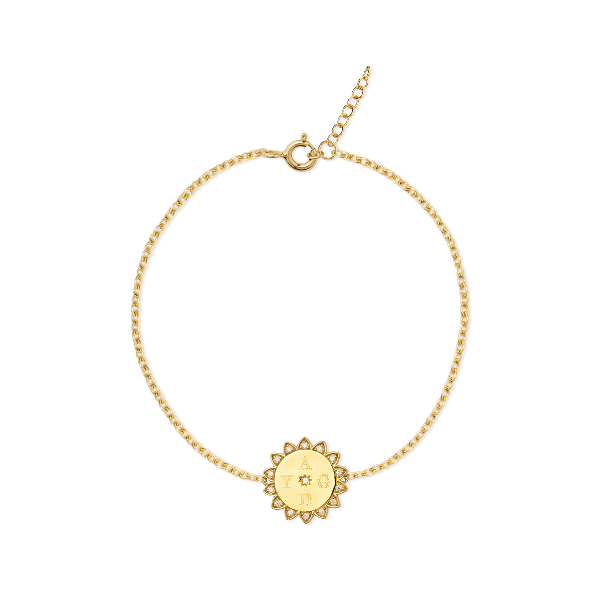 Sammy Sunflower Initial Bracelet