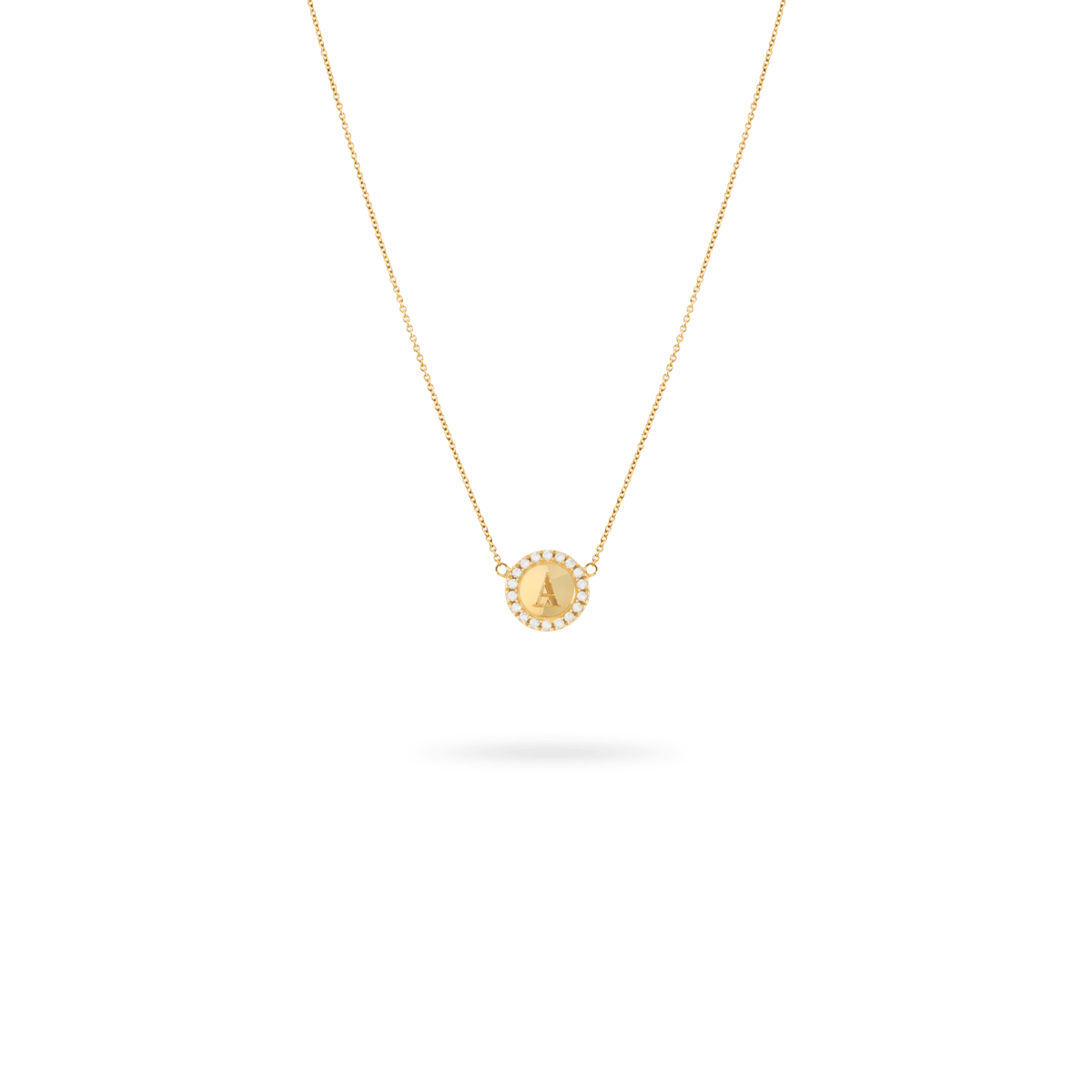 Pavé Initial Coin Necklace