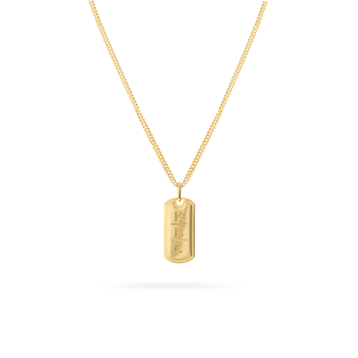 tag necklace goud