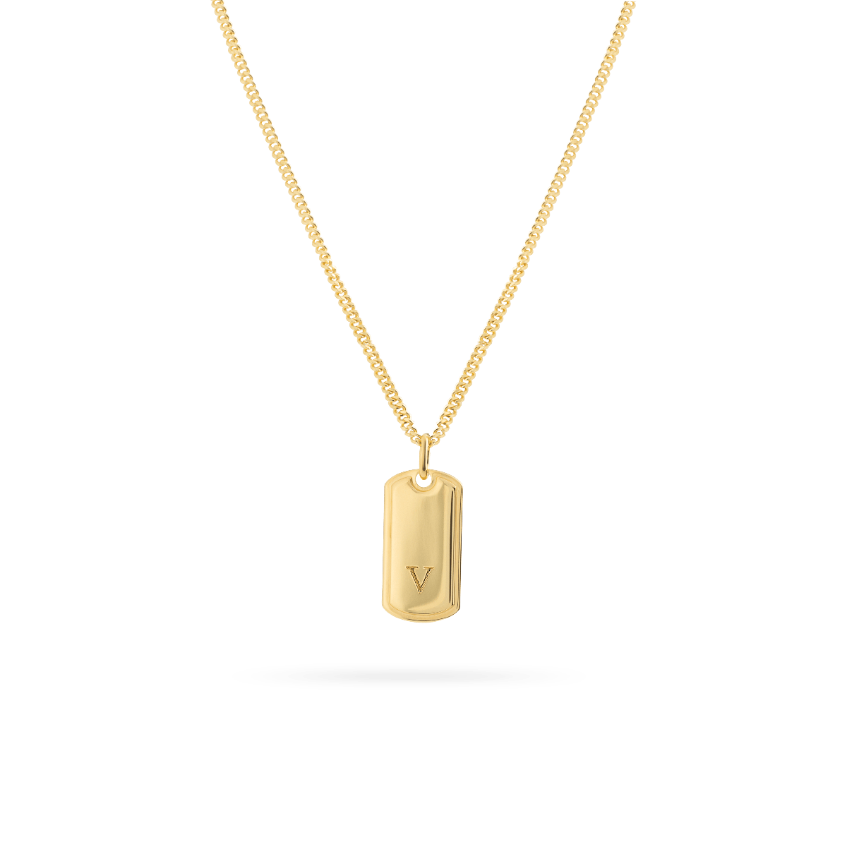 tag necklace goud