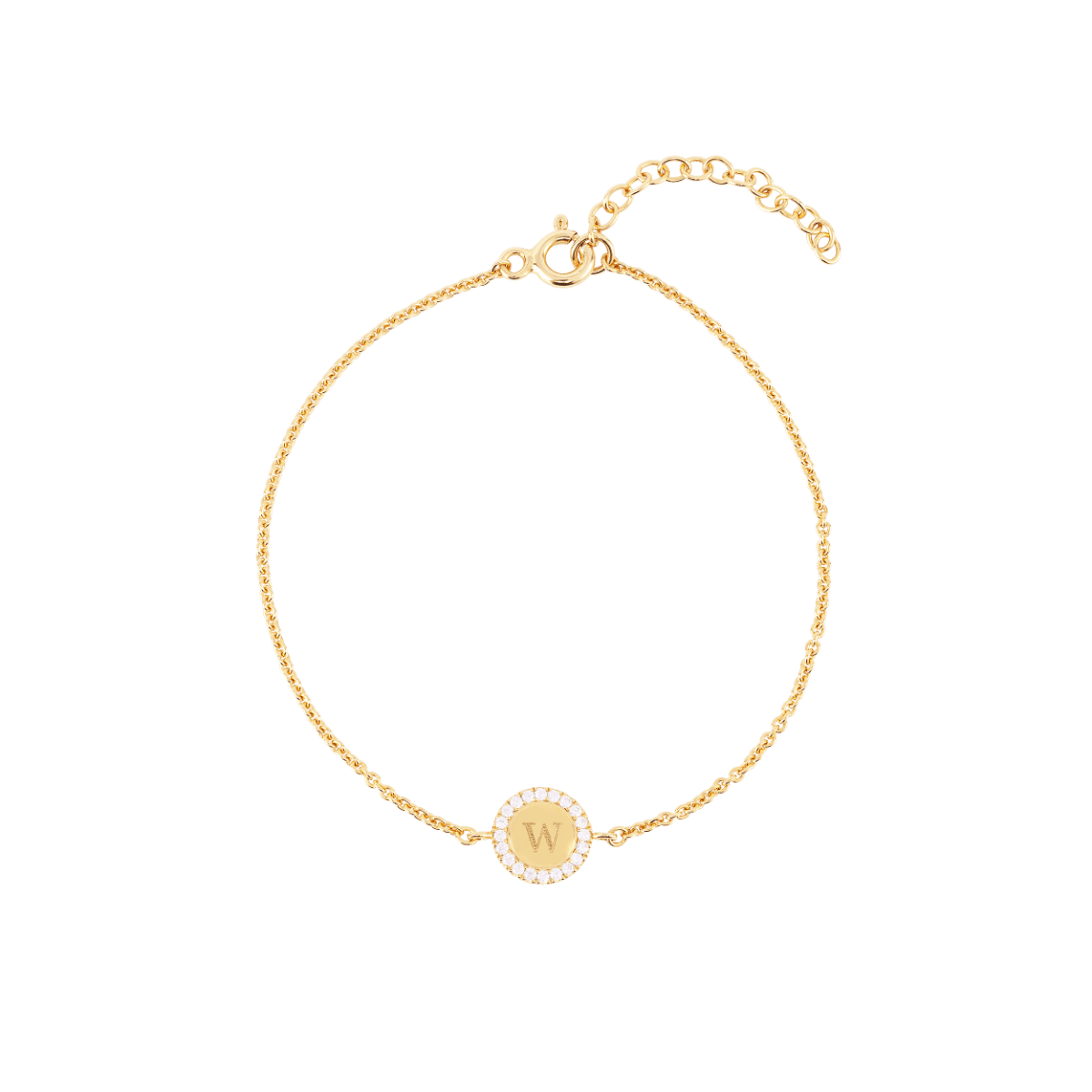 Tiny Pavé Initial Coin Armband