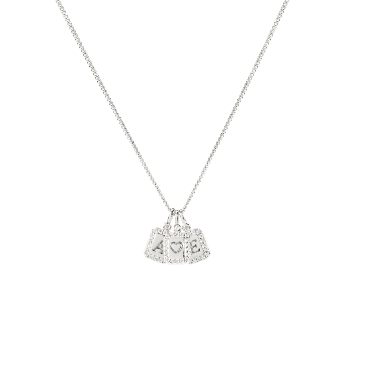 Tiny Pavé Initial Tag Necklace