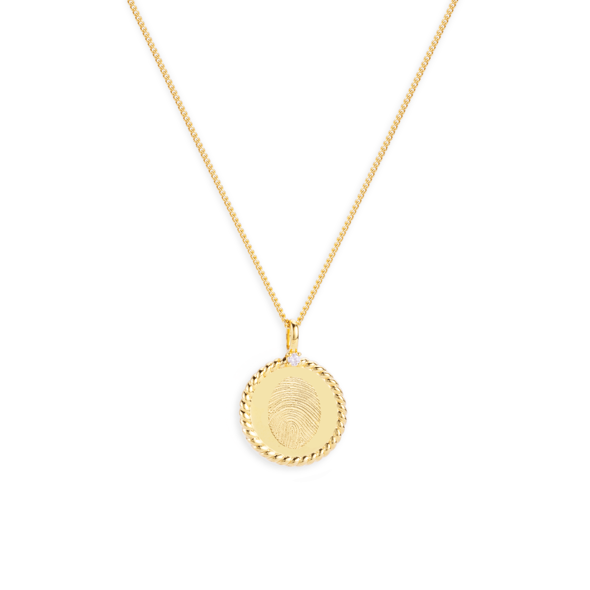 Twisted Fingerprint Coin Ketting
