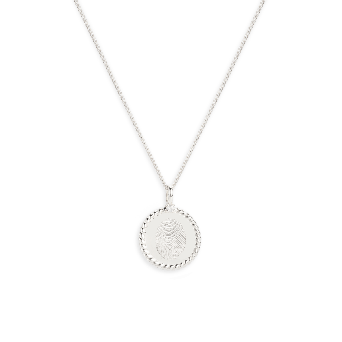 Twisted Fingerprint Coin Ketting