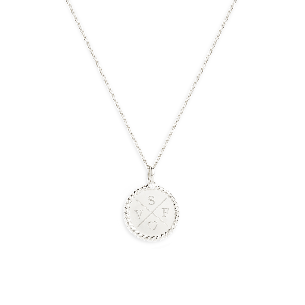 Twisted Initial Coin Necklace