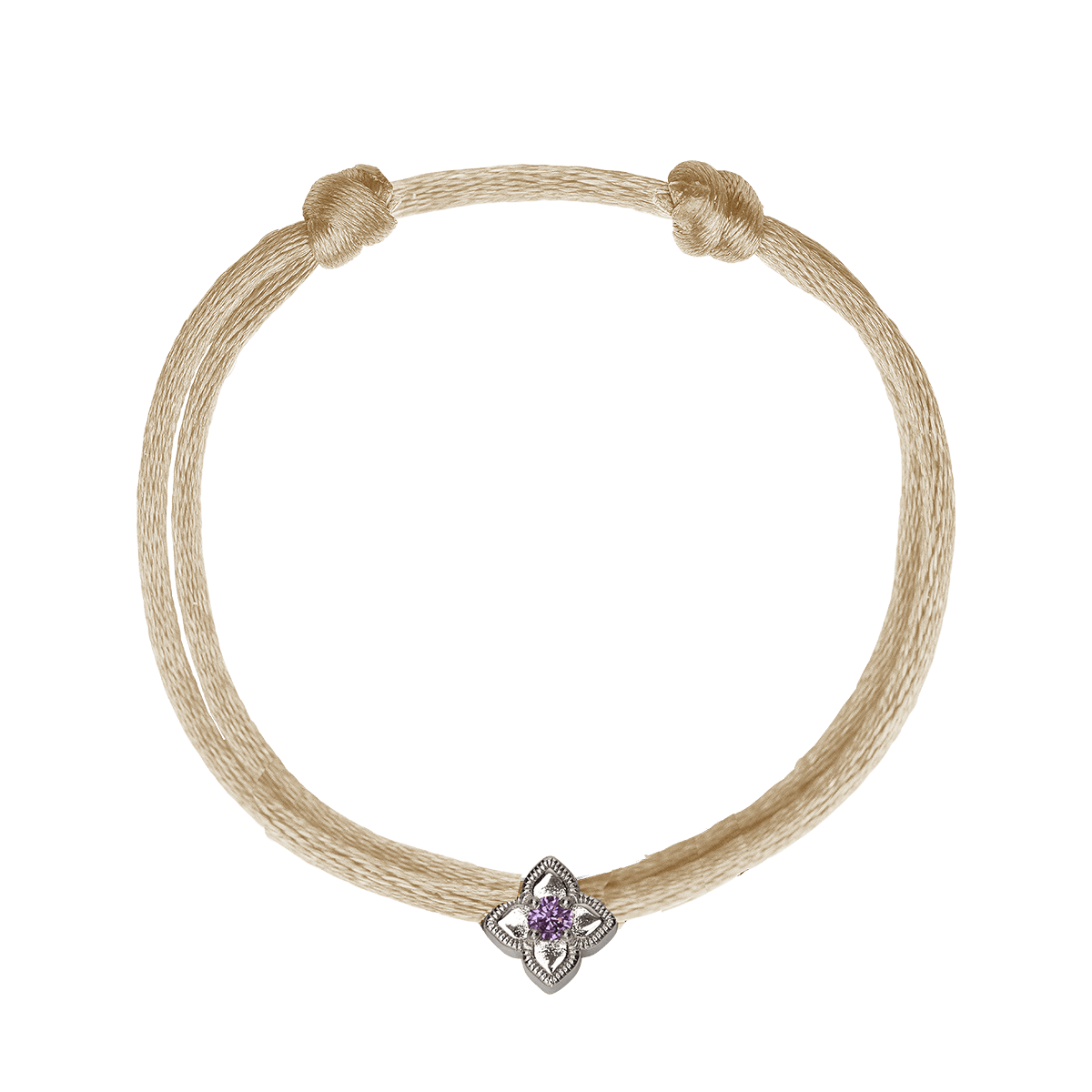 Blühendes Geburtsstein Kordel Armband